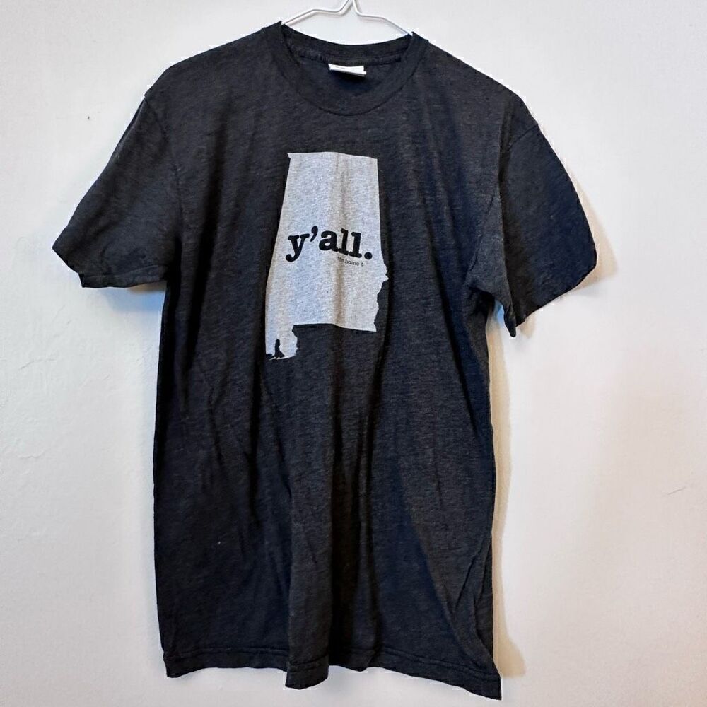 The Home T Mens Y'all Shirt Short Sleeve Tee Graphic Alabama Gray Size Medium